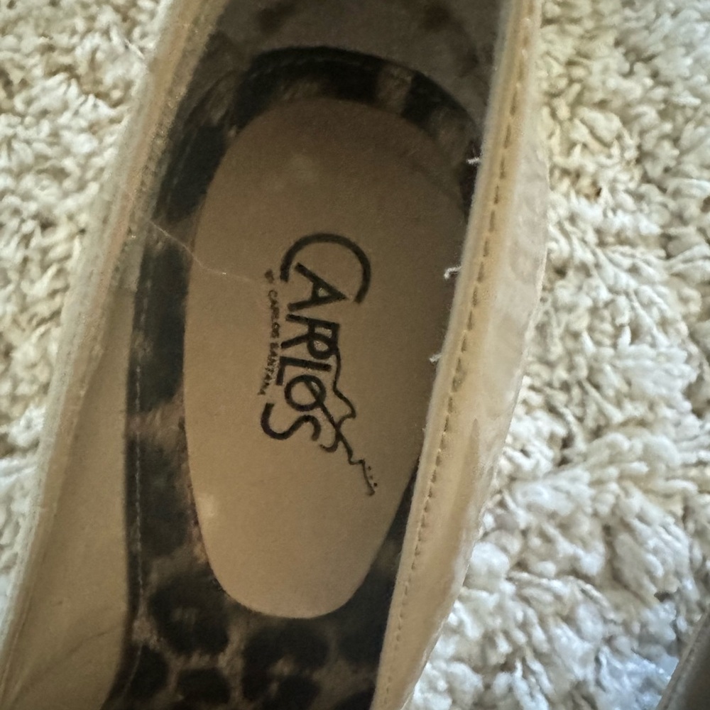 Carlos by Carlos Santana shiny tan beige closed toe elegant high heel sh… - Picture 5 of 7